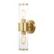 Jonathan Y Quinn 15.5" 2-Light Mid-Century Modern Iron/Acrylic LED Sconce, Brass Gold/Clear JYL9913A - alternate 1