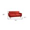 Homeroots 74" Red Linen Sofa With Wood Brown Legs 285661 - alternate 4