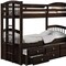 Homeroots Espresso Twin Over Twin Solid Wood Bunk Bed With Trundle And Storage 285935 - alternate 3