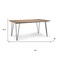 Homeroots 66" Natural and Black Solid Wood and Iron Dining Table 640716 - alternate 2
