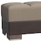 Homeroots 52" Sand and Brown Chenille And Faux Leather Storage Ottoman 608910 - alternate 4