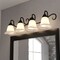 Vaxcel Bella 4-Light Matte Black Bathroom Vanity Fixture, White Glass Shade W0556 - alternate 3