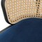 Leisuremod Ervilla Wicker Bar Stool with Fabric Seat and Black Powder Coated Steel Frame, Navy Blue, 2PK EBBL-31NBU2 - alternate 6