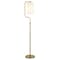 Homeroots 62" Brass Reading Floor Lamp With White Frosted Glass Drum Shade 523408 - alternate 3