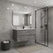 Homeroots 40" Gray Wood Freestanding Bathroom Vanity With White Sink And Two Drawers 627501 - alternate 2