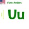 Aacc Self-Adhesive Vinyl Letter: U, Scale: 4 in. Color: Green Font: Anders by, 8PK AACC-Anders-UU-Green-I4x8 - alternate 1