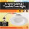 Unbranded 5''/6'' Retrofit IC Rated White LED CCT Tunable Downlight with Baffle Trim 1100 Lm. D836-CCT - alternate 1