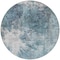 Homeroots 8' Teal Blue Navy Blue And Gray Round Abstract Washable Indoor Outdoor Area Rug 582964 - alternate 5