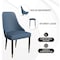 Leisuremod Allure Modern Dining Chair In Yale Blue Fabric and Oak Wood Legs, 2PK AC49BU2 - alternate 2
