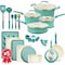 Bakken-Swiss 23Pc Cookware Set, Green Pots, Skillets, Bakeware, Reinforced Aluminum, Gas, Electric, Induction BKCWA23Q - alternate 1