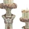 Homeroots Set of 2 Beige And Brown Vintage Pillar Tabletop Candle Holders, 2PK 468832 - alternate 3
