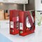 Acrimet Magazine File Holder Vertical Rack, Durable Plastic Desk Organizer, Clear Red, 2PK 277.3 - alternate 4