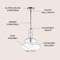 Jonathan Y Bettina 13.37" Glass/Metal LED Pendant, Chrome/Clear JYL6402A - alternate 7