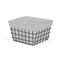 Homeroots 13" Black And White Fabric And Metal Basket 379833 - alternate 2