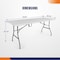 4Dock 6 Foot Heavy Duty Portable Folding Table for 4-6 People, White FT001 - alternate 2