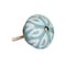 Homeroots Set of Eight Turquoise And White Ceramic And Metal Drawer Pull Knobs, 8PK 544428 - alternate 3