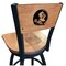 Holland Bar Stool Co 36" Blk Wrinkle Florida State Head Swivel Bar Stool, Engraved Back L03836BWMedMplAFSU-HDMedMpl - alternate 1