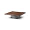 Homeroots 39" Brown and Silver Wood and Stainless Steel Square Pedestal Coffee Table 714606 - alternate 2