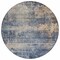 Homeroots 8' Denim Blue And Tan Round Abstract Washable Indoor Outdoor Area Rug 606142 - alternate 3