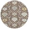 Homeroots 8' Brown Gray And Ivory Round Damask Washable Indoor Outdoor Area Rug 599402 - alternate 3