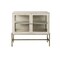 Homeroots 38in White Solid Wood Sideboard with Two Glass Doors 391992 - alternate 1