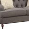 Homeroots 61in Dark Gray And Brown Linen Curved Loveseat and Toss Pillows 515694 - alternate 3