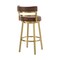 Armen Living Madrid 30in Swivel Bar Stool in Gold Brushed Stainless Steel with Vintage Coffee Faux Leather LCMASWBABGLVCO30 - alternate 6