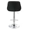 Elama 2 Pc Diamond Stitched Faux Leather Bar Stool in Black with Chrome Base and Adjustable Height ELM-704C-BLK - alternate 5