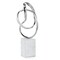 Homeroots 18" Silver and White Marble and Aluminum Sculpture 373759 - alternate 3