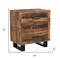Homeroots 30" Dark Brown Solid Wood Distressed Three Drawer Nightstand 521225 - alternate 3