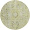 Homeroots 8' Round Artichoke Green Round Oriental Washable Non Skid Indoor Outdoor Area Rug 563741 - alternate 7