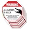 Signmission Warning Alligators in Area Do Not S, 4 inch X 4 inch, Vinyl Decal, 5PK OC-D-5PACK-4-339 - alternate 1