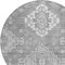 Homeroots 8' Gray And Ivory Round Medallion Washable Indoor Outdoor Area Rug 589040 - alternate 4