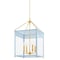Mitzi Rosalie 4 Light Lantern 17.25 In. Aged Brass/Soft Arctic Blue H932704L-AGB/SAO - alternate 1