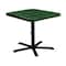 Leisure Craft 36" Square Perforated Pedestal Table, Portable, 30"H, Black Green SQ36TAB30-BLACK GREEN - alternate 1