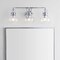 Jonathan Y Shirley 24" 3-Light Farmhouse Industrial Metal LED Vanity Light w/ Seeded Glass Globe Shades, Chrome JYL7405A - alternate 4