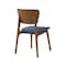 Armen Living Kalia Wood Dining Chair in Walnut Finish with Blue Fabric - Set of 2 LCKACHWABLU - alternate 3