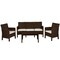 Rainbow Outdoor Nova 4-Piece Sofa Set with Cushions-Brown RBO-NOVA-BRW-4PC-S - alternate 2