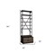 Homeroots Black Iron and Solid Wood Five Tier Bookcase with Two Drawers 392225 - alternate 2