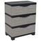 Homeroots 23in Gray and Black Plastic Accent Cabinet With Three Drawers 668934 - alternate 1