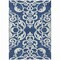 Homeroots 10' X 14' Navy Blue And Ivory Damask Washable Indoor Outdoor Area Rug 614448 - alternate 4