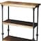 Homeroots 62" Brown Iron and Wood Three Tier Bookcase 389553 - alternate 4