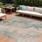 Homeroots 10' X 14' Teal Blue Coral And Ivory Abstract Washable Indoor Outdoor Area Rug 617589 - alternate 1