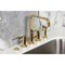 Kingston Brass Bridge Kitchen Faucet with Brass Sprayer, Polished Brass KS8252CTLBS - alternate 3