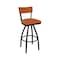 Bfm Seating Bristol Swivel Barstool - Grade 4 Upholstered Seat & Back - Steel Frame - Sand Black Finish 4301SSTT017-SB - alternate 1