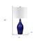 Homeroots 28" Navy Blue Porcelain Table Lamp With White Drum Shade 524430 - alternate 2