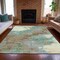 Homeroots 10' X 14' Teal Blue And Brown Abstract Washable Indoor Outdoor Area Rug 631896 - alternate 5