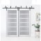 Sartodoors Sliding Closet Barn Bypass Doors with Frosted Glass White 48x80 (2* 24x80) Solid Core VEREGIO7602BBB-WS-48 - alternate 1