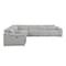 Homeroots Light Gray Italian Leather Power Reclining U Shaped Seven Piece Corner Sectional With Console 476595 - alternate 5