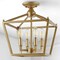 Jonathan Y Plains 12" 4-Light Modern Farmhouse Metal Open-Frame Pagoda LED Semi Flush Mount Mini Lantern, Brass JYL7610B - alternate 3